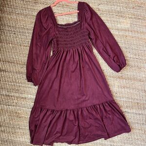 purple velvet material dress